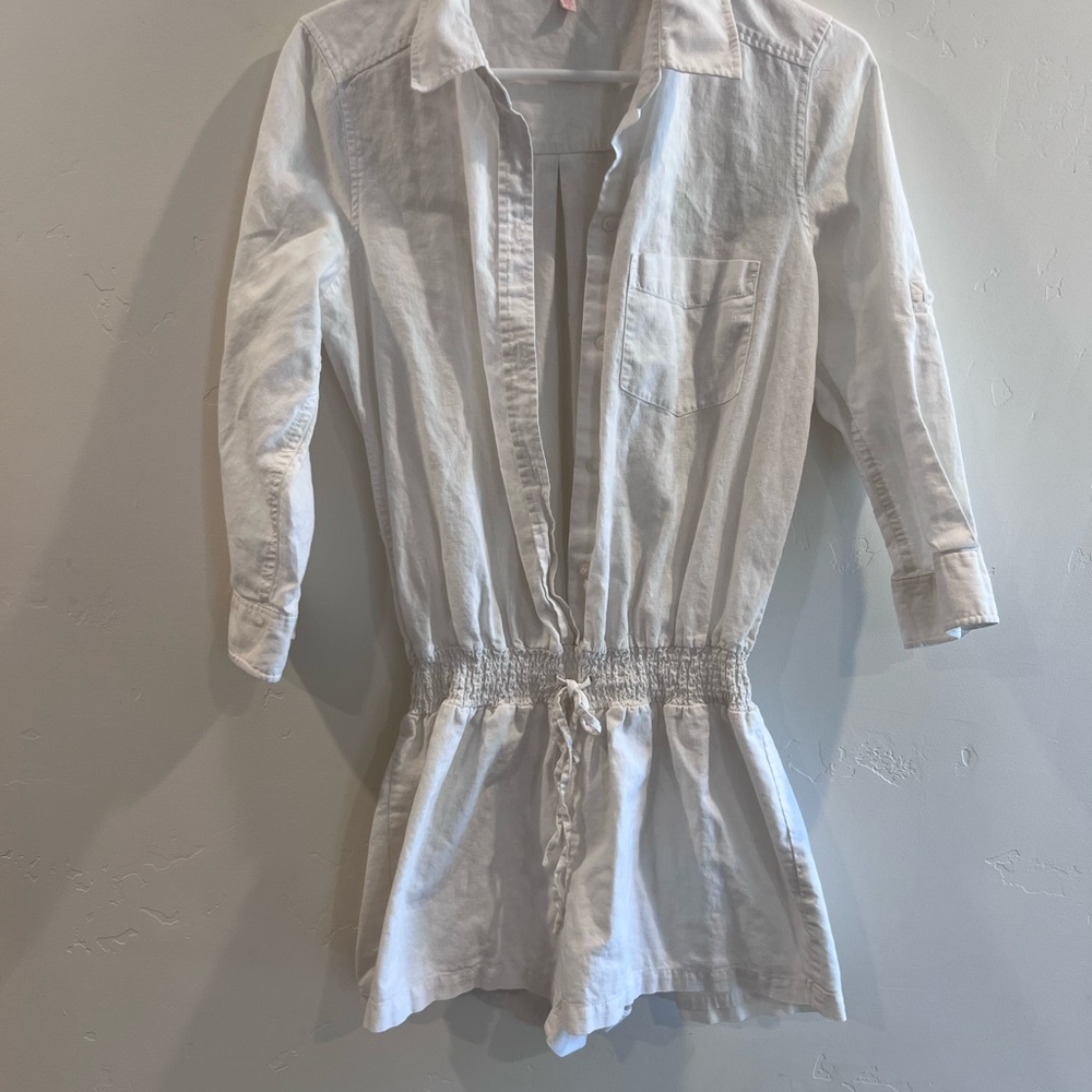 Victoria's Secret white linen/cotton romper